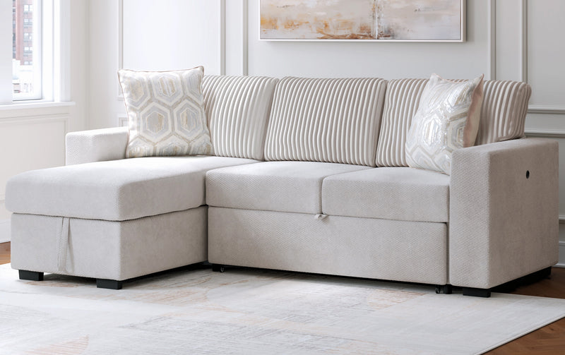 Wohlen 2Pc Sectional with Pop Up Sleeper & Storage