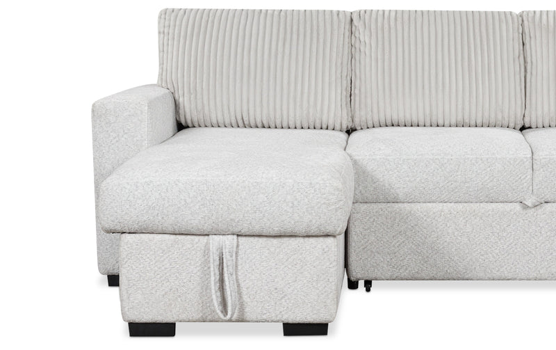 Wohlen 2Pc Sectional with Pop Up Sleeper & Storage