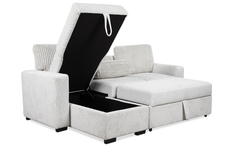Wohlen 2Pc Sectional with Pop Up Sleeper & Storage