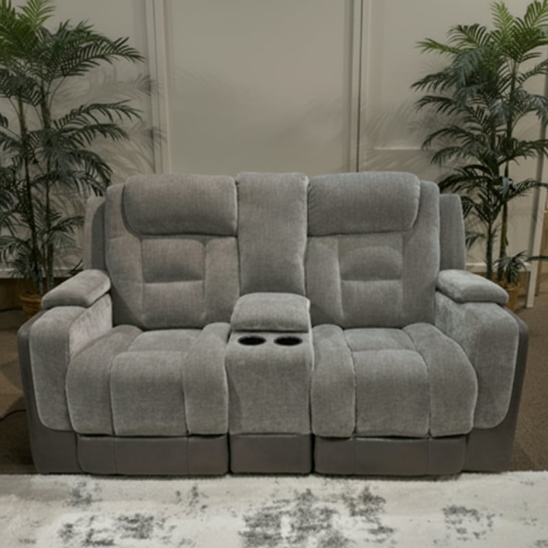 Ultimax Power Reclining Loveseat/Console/Adjustable Headrest