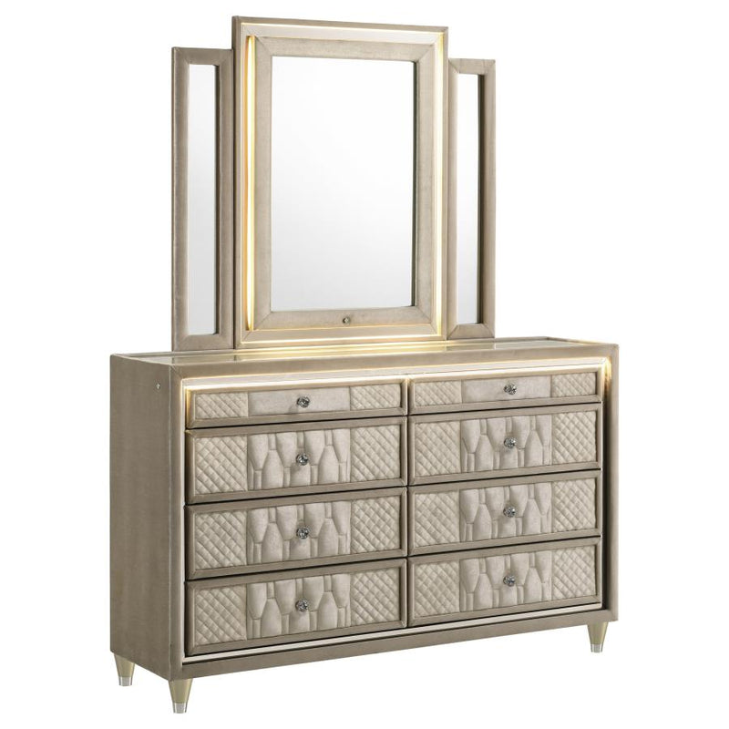 Lorient 8-drawer LED Flame Box Dresser