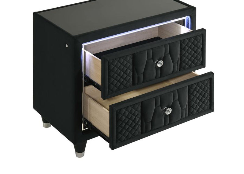 Lorient 2-drawer LED Nightstand with USB