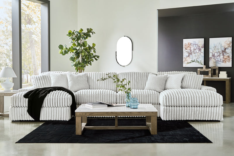 Estupendo seccional de 4 piezas con chaise doble