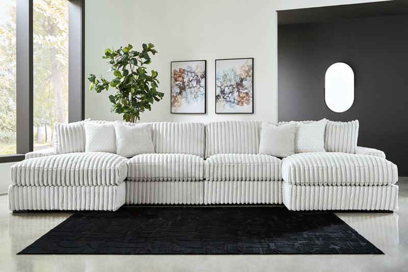 Estupendo seccional de 4 piezas con chaise doble