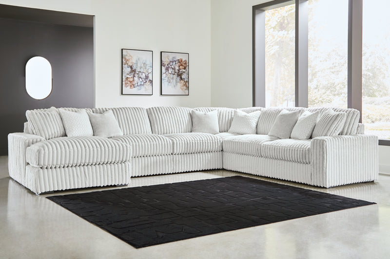 Seccional estupendo de 5 piezas con chaise longue