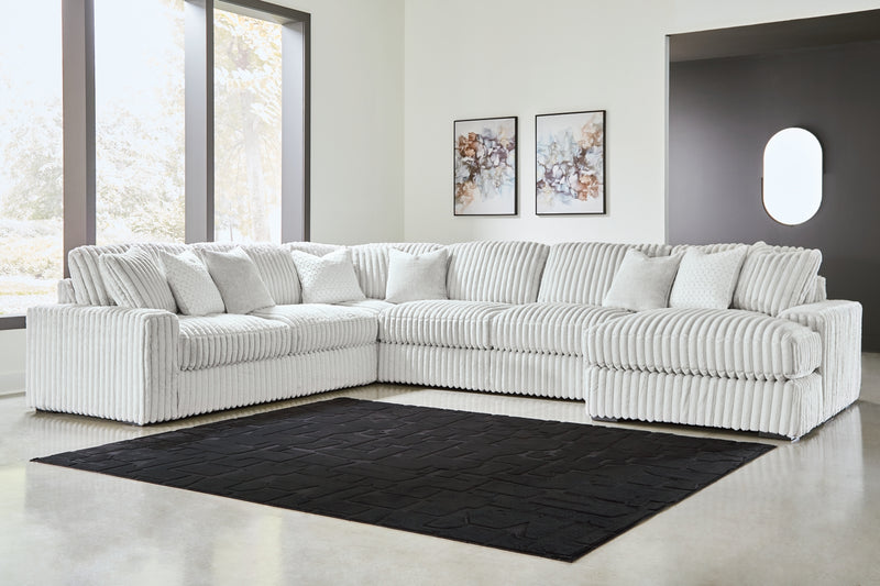 Seccional estupendo de 5 piezas con chaise longue