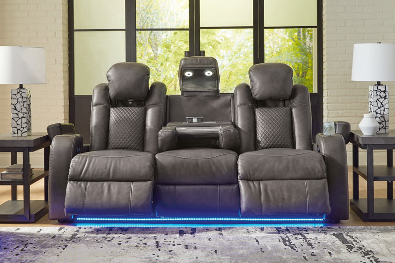 Fyne-Dyme Power Reclining Sofa with Adjustable Headrest