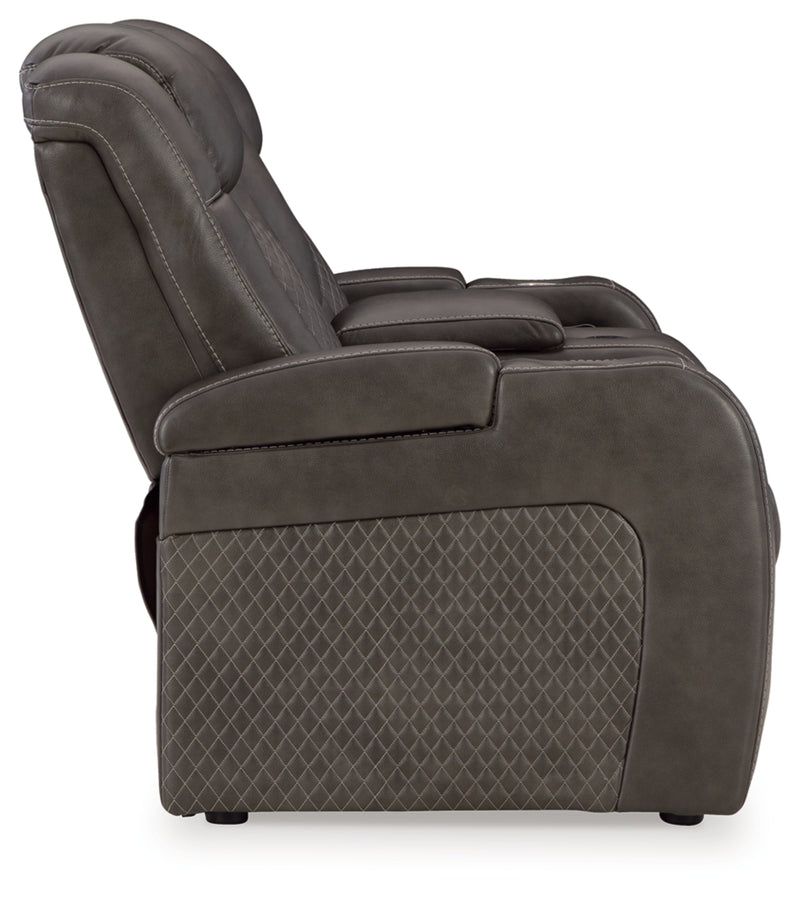 Fyne-Dyme Power Reclining Loveseat/Console/Adjustable Headrest