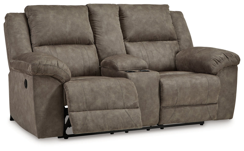 Sofá de dos plazas reclinable doble con consola Laresview