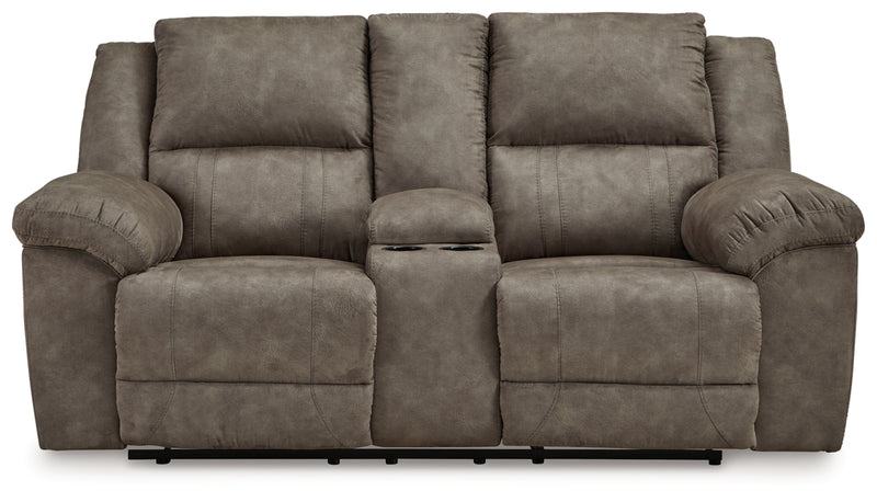 Sofá de dos plazas reclinable doble con consola Laresview