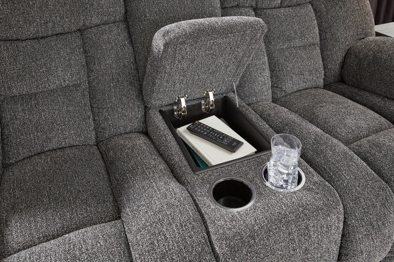 Foreside DBL Reclining Loveseat w/Console