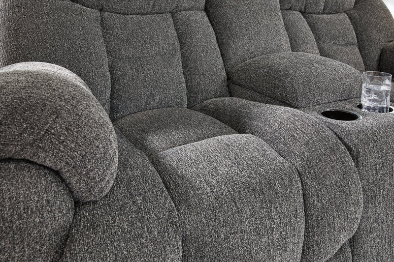 Foreside DBL Reclining Loveseat w/Console