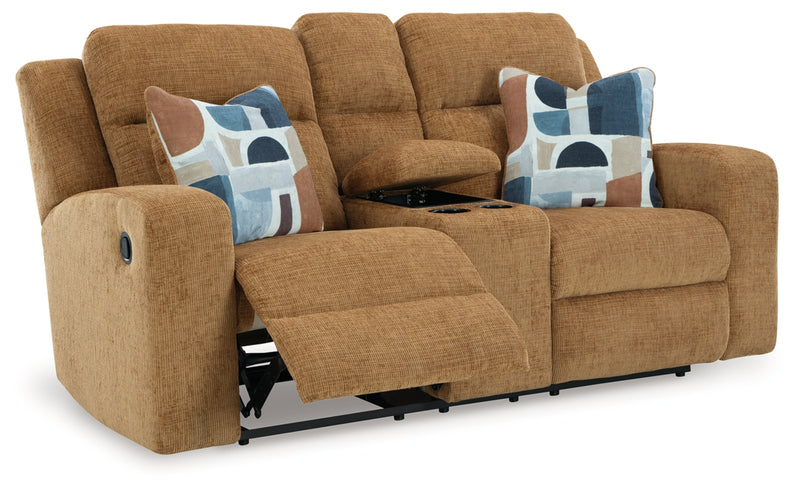 Kanlow DBL Reclining Loveseat w/Console