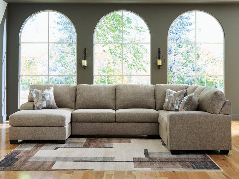 Seccional con Chaise y Sofá Cama de 3 Piezas Newellen