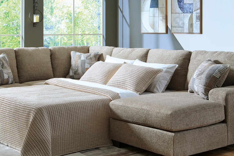 Seccional con Chaise y Sofá Cama de 3 Piezas Newellen