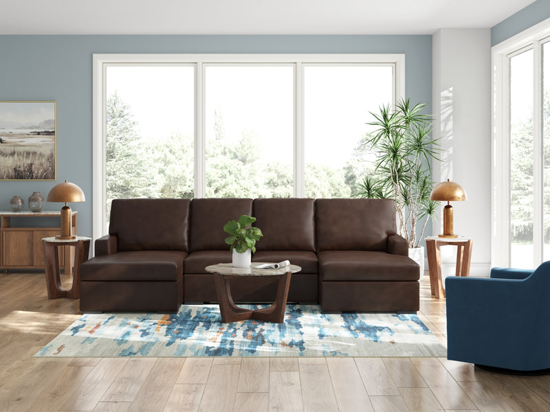 Seccional moderno de 3 piezas con doble chaise longue