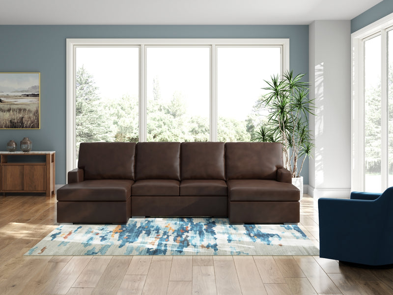 Seccional moderno de 3 piezas con doble chaise longue