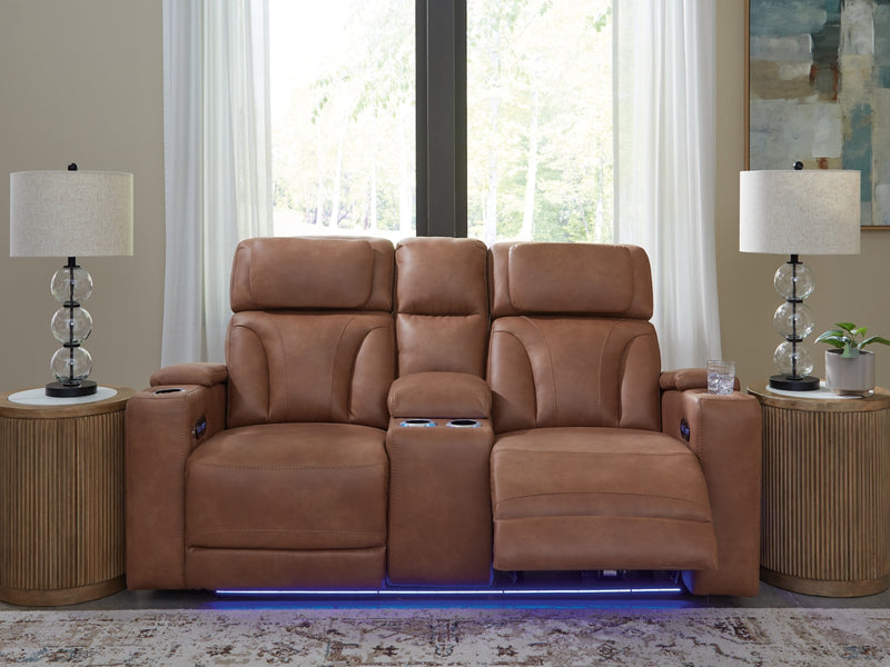 Point Clear Power Reclining Loveseat/Console/Adjustable Headrest