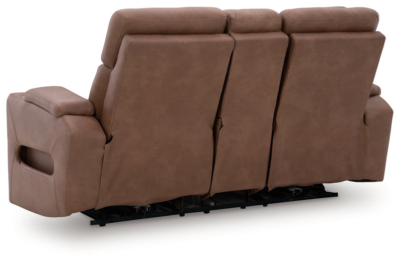 Point Clear Power Reclining Loveseat/Console/Adjustable Headrest