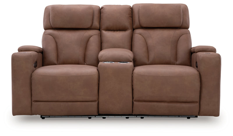 Point Clear Power Reclining Loveseat/Console/Adjustable Headrest