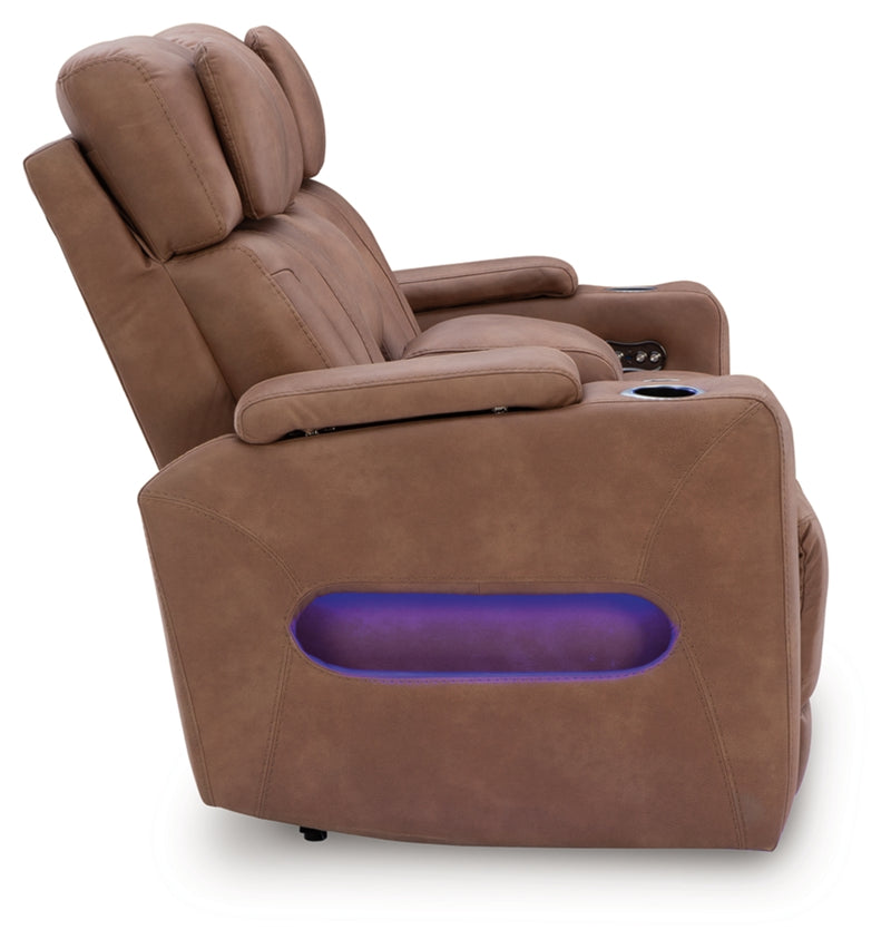 Point Clear Power Reclining Loveseat/Console/Adjustable Headrest