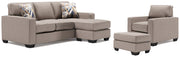 Greaves Sofa Chaise, Chair, and Ottoman Living Room Set