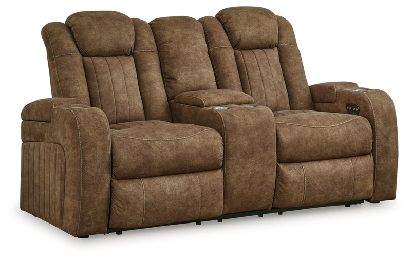 Wolfridge Power Reclining Loveseat/Console/Adjustable Headrest