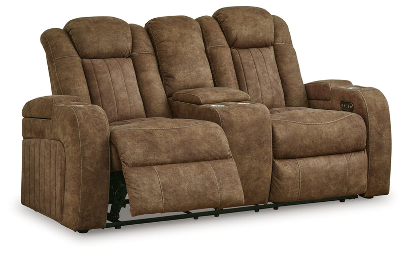 Wolfridge Power Reclining Loveseat/Console/Adjustable Headrest