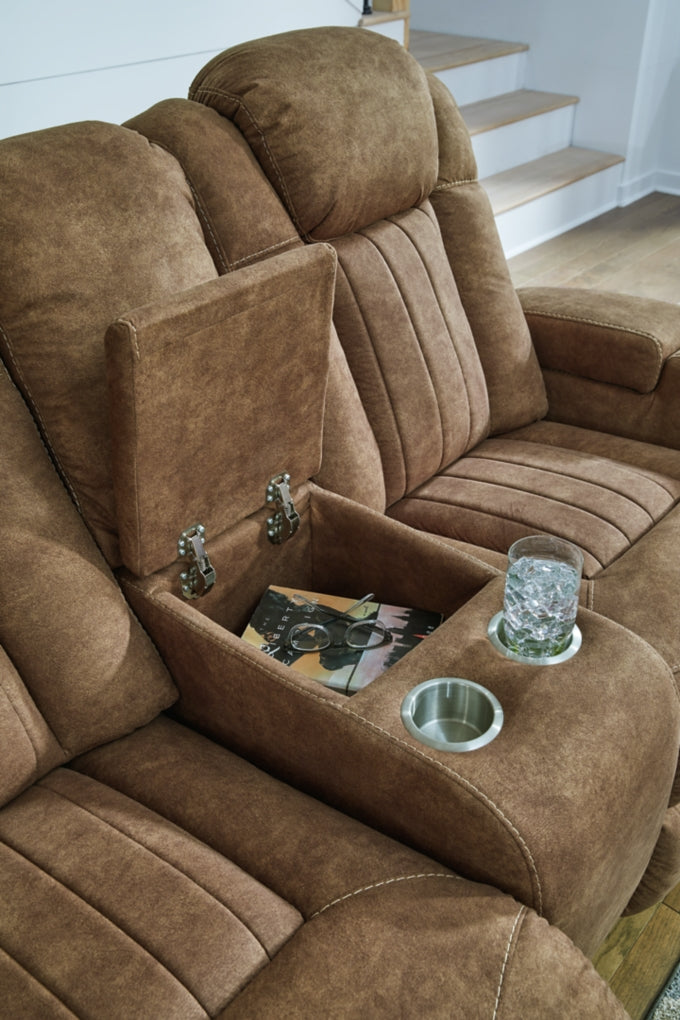Wolfridge Power Reclining Loveseat/Console/Adjustable Headrest