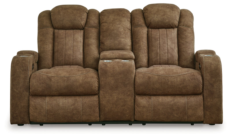 Wolfridge Power Reclining Loveseat/Console/Adjustable Headrest