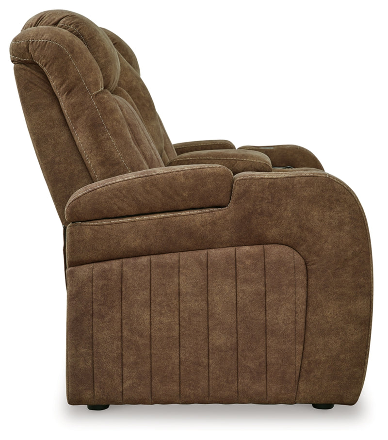 Wolfridge Power Reclining Loveseat/Console/Adjustable Headrest