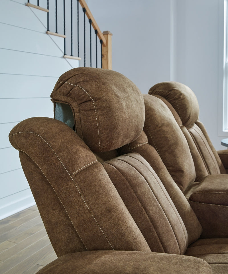 Wolfridge Power Reclining Loveseat/Console/Adjustable Headrest