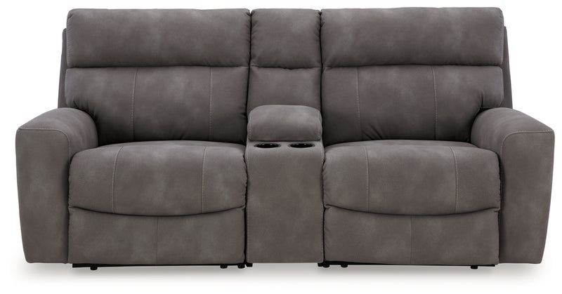 Seccional reclinable eléctrico de 3 piezas Next-Gen Durapella con consola