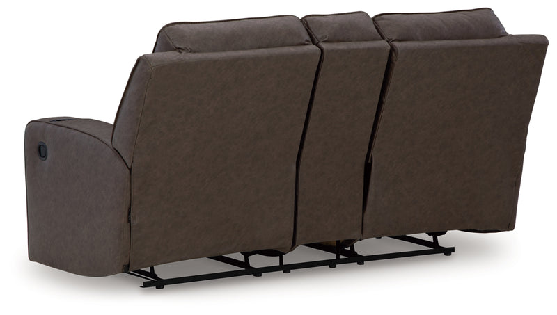 Sofá de dos plazas reclinable doble Lavenhorne con consola