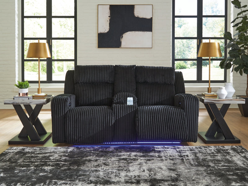 TwinBrooke Sofá reclinable de dos plazas/Consola/Reposacabezas ajustable