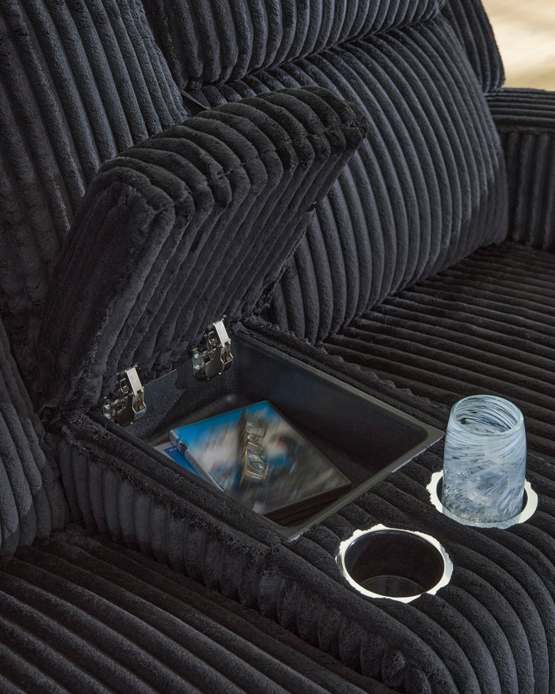 TwinBrooke Sofá reclinable de dos plazas/Consola/Reposacabezas ajustable