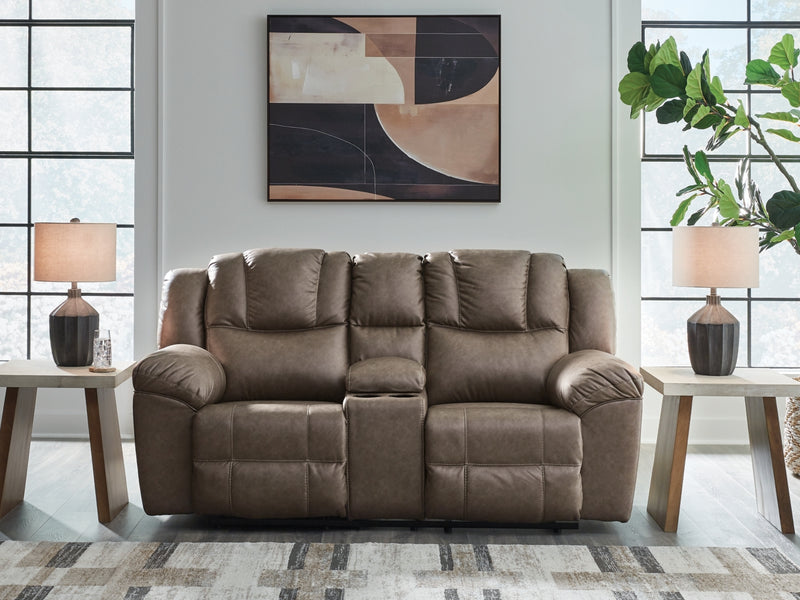 Sofá biplaza reclinable doble Knoxlee con consola