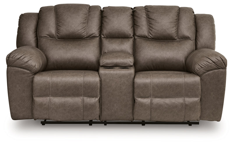 Sofá biplaza reclinable doble Knoxlee con consola