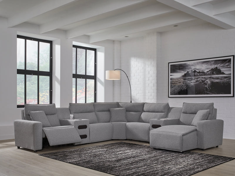 Seccional reclinable eléctrico de 7 piezas Modmax II con consolas de audio