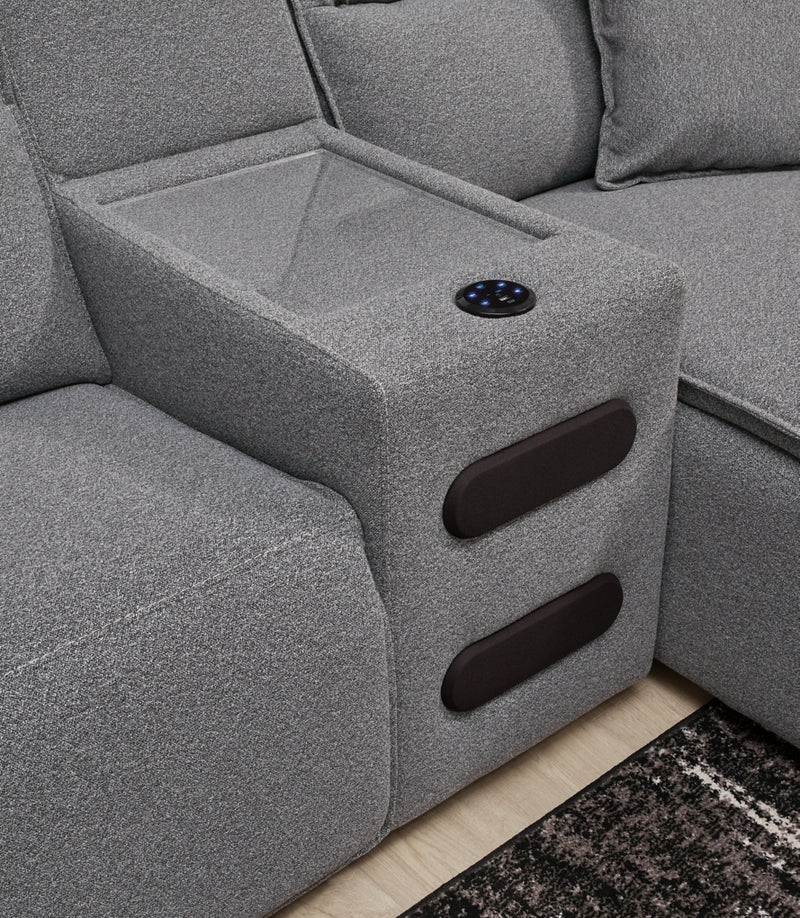 Seccional reclinable eléctrico de 3 piezas Modmax II con chaise lounge