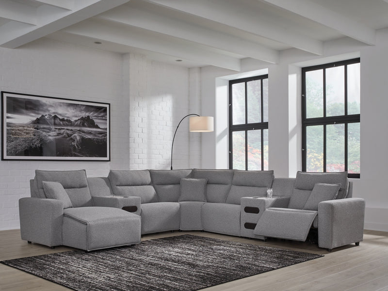 Seccional reclinable eléctrico de 7 piezas Modmax II con consolas de audio