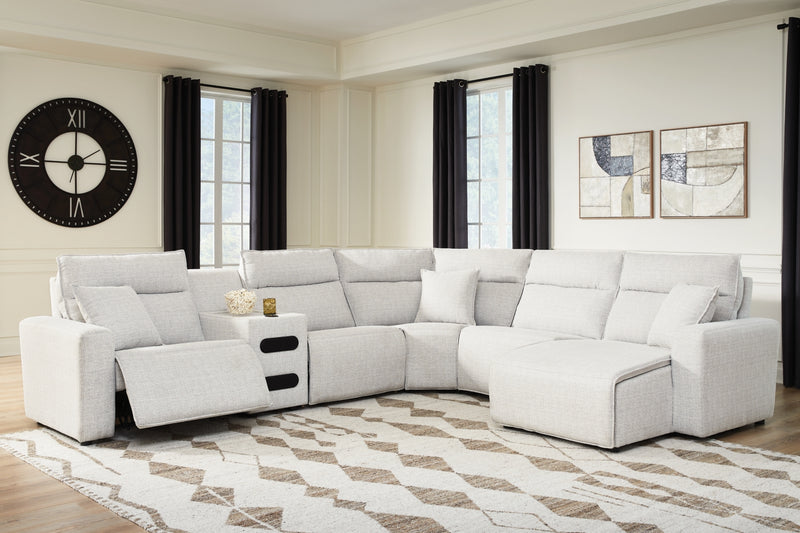 Seccional reclinable Modmax II de 6 piezas con chaise y consola de audio