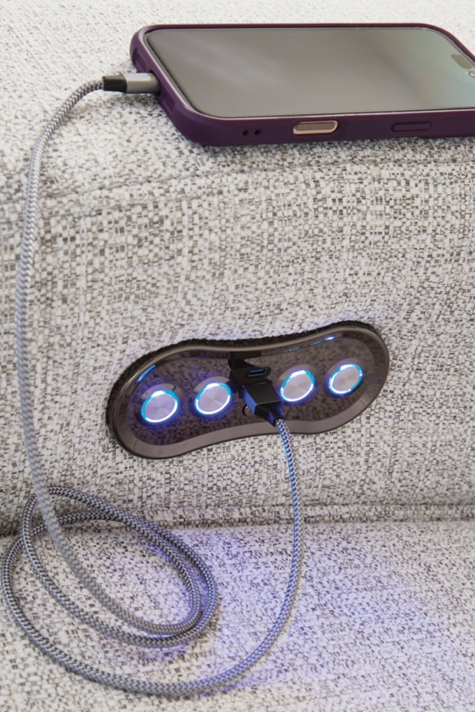 Seccional reclinable eléctrico de 7 piezas Modmax II con consolas de audio