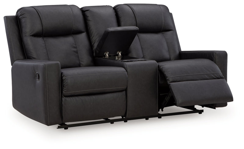 Sofá reclinable biplaza Mackmenville con consola