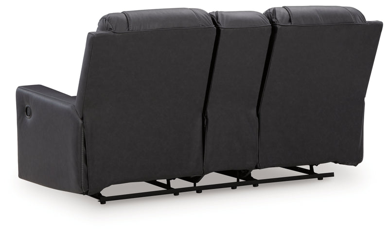 Sofá reclinable biplaza Mackmenville con consola