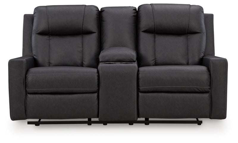 Sofá reclinable biplaza Mackmenville con consola