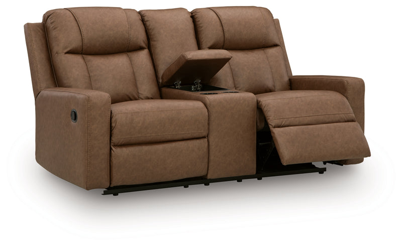 Sofá reclinable biplaza Mackmenville con consola