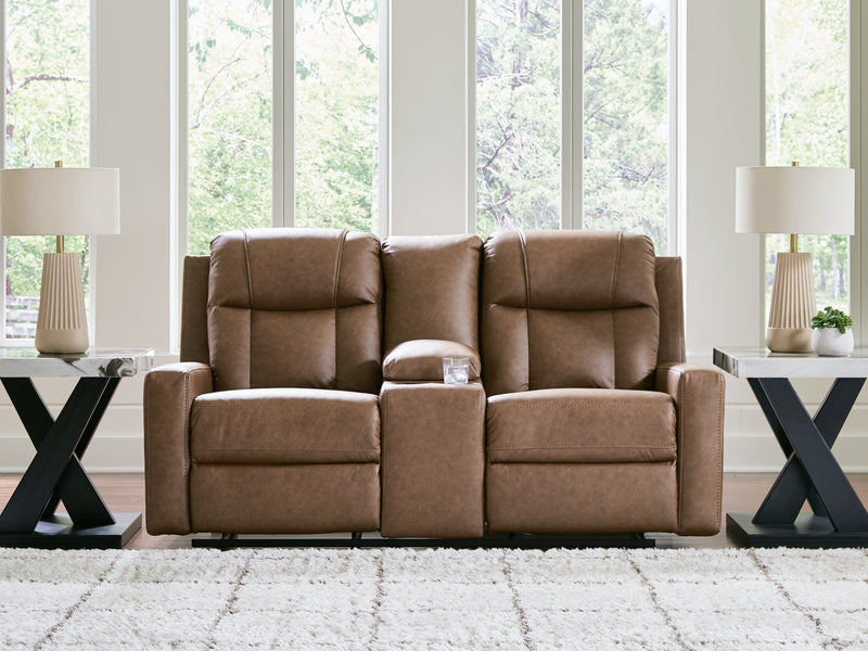 Sofá reclinable biplaza Mackmenville con consola