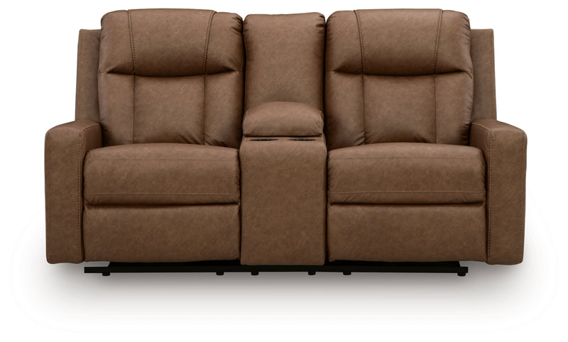 Sofá reclinable biplaza Mackmenville con consola