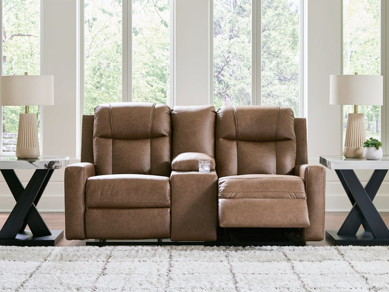Sofá reclinable biplaza Mackmenville con consola